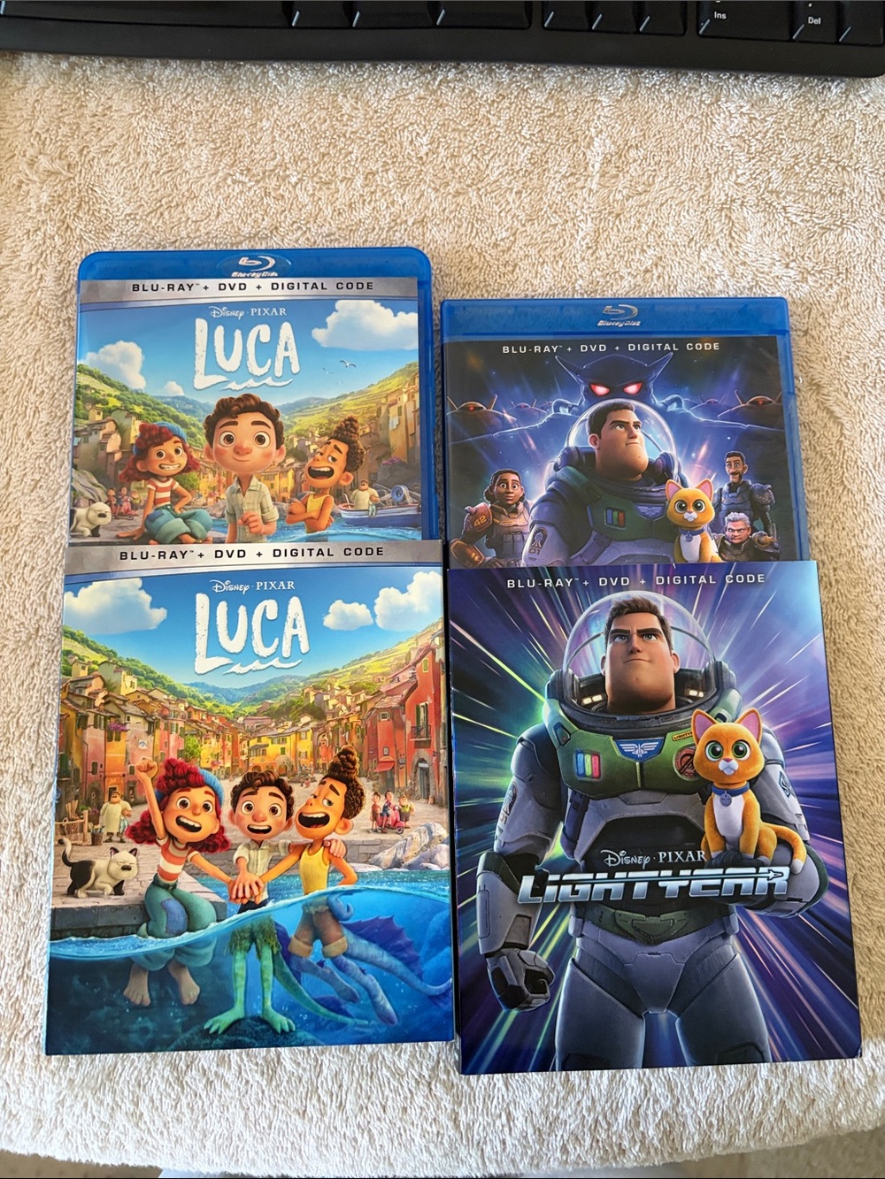 Disney Pixar Movie Collection Luca & Lightyear  Blu-ray  DVD plus digital code
